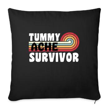 Tummy Ache Survivor Retro 70 stomach ache - Sofa pillowcase 17,3'' x 17,3'' (45 x 45 cm) - black - Front