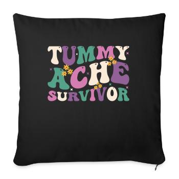 Tummy Ache Survivor Vintage - Sofa pillowcase 17,3'' x 17,3'' (45 x 45 cm) - black - Front