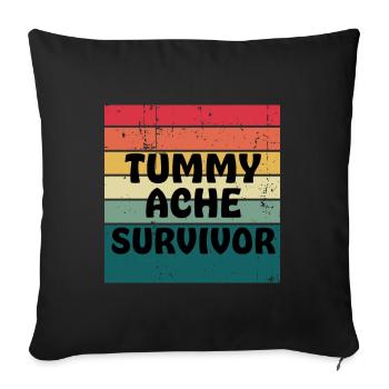 Tummy Ache Survivor Retro Sunset - Sofa pillowcase 17,3'' x 17,3'' (45 x 45 cm) - black - Front
