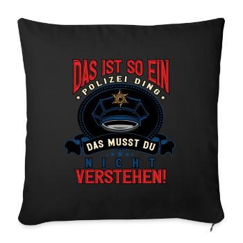 Polizist Polizei - Sofakissenbezug 45 x 45 cm - Schwarz - Vorne