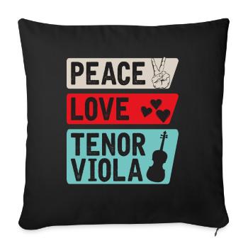 Ténor Alto Instrument de Musique Violoncelle - Housse de coussin décorative 45 x 45 cm - noir - Devant