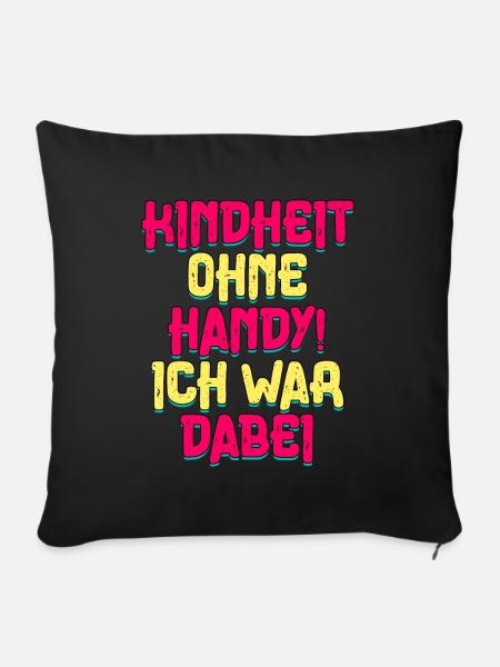 80er Jahre Kinderheit Ohne Handy - Sofakissenbezug 45 x 45 cm - Schwarz