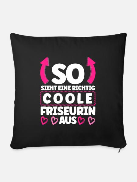 Friseurin - Sofakissenbezug 45 x 45 cm - Schwarz