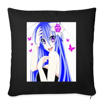 Japan Anime Drawing - Sofa pillowcase 17,3'' x 17,3'' (45 x 45 cm) - black - Front