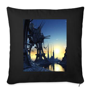 Science Fiction City Future - Sofa pillowcase 17,3'' x 17,3'' (45 x 45 cm) - black - Front