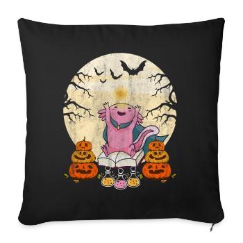 Cute Halloween Axolotl Scary Pumpkins - Sofa pillowcase 17,3'' x 17,3'' (45 x 45 cm) - black - Front