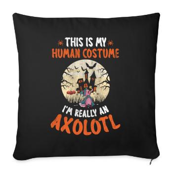 Halloween Axolotl Pumpkin Halloween Yard - Sofa pillowcase 17,3'' x 17,3'' (45 x 45 cm) - black - Front