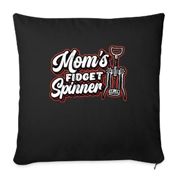 Maman Fidget Spinner mesdames, amateurs de vin. - Housse de coussin décorative 45 x 45 cm - noir - Devant