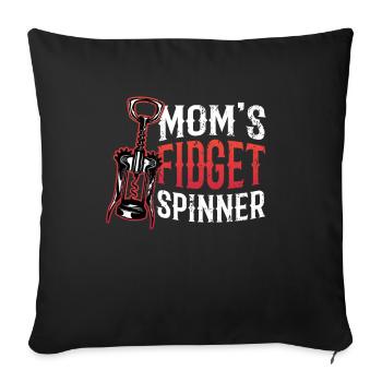 Maman Fidget Spinner mesdames, amateurs de vin. - Housse de coussin décorative 45 x 45 cm - noir - Devant