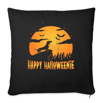 Happy Halloweiner Halloween Dachshund Weiner Dog - Sofa pillowcase 17,3'' x 17,3'' (45 x 45 cm) - black - Front