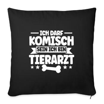 Tierarzt - Sofakissenbezug 45 x 45 cm - Schwarz - Vorne