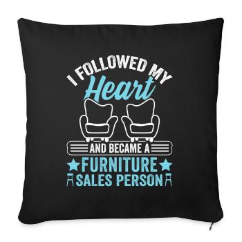 Furniture Sales Person Salesman Saleswoman Job - Sofa pillowcase 17,3'' x 17,3'' (45 x 45 cm) - black - Front