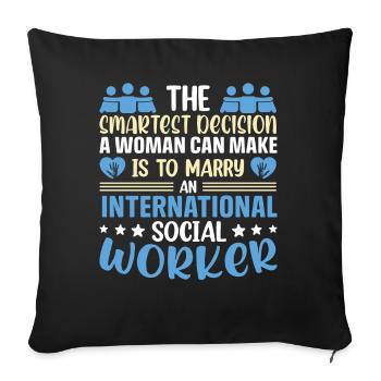 International Social Worker Occupation Profession - Sofa pillowcase 17,3'' x 17,3'' (45 x 45 cm) - black - Front