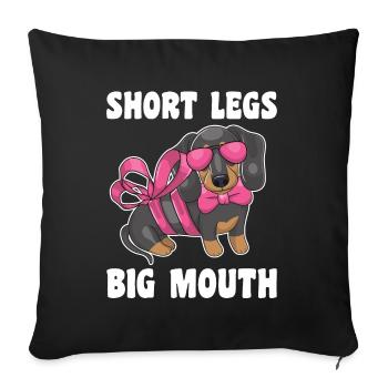 Funny Miniature Dachshund Mom Girls Gift - Sofa pillowcase 17,3'' x 17,3'' (45 x 45 cm) - black - Front