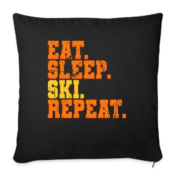 Skiing Ski - Sofa pillowcase 17,3'' x 17,3'' (45 x 45 cm) - black - Front