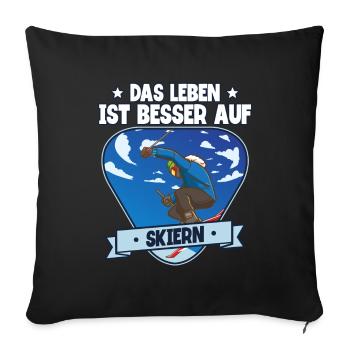 Skifahren Ski - Sofakissenbezug 45 x 45 cm - Schwarz - Vorne