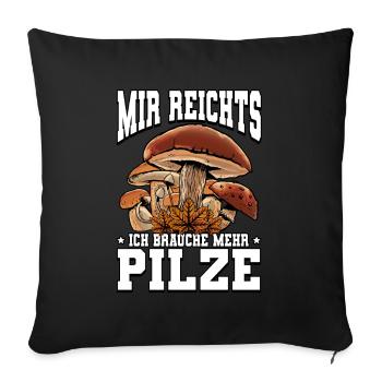 Pilzsammler Pilz Sucher - Sofakissenbezug 45 x 45 cm - Schwarz - Vorne