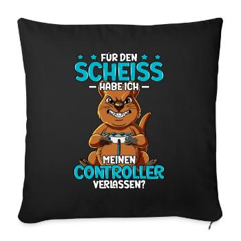 Zocken Gaming - Sofakissenbezug 45 x 45 cm - Schwarz - Vorne