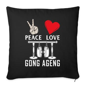 Peace Love Gong Ageng Indonesian Music - Sofa pillowcase 17,3'' x 17,3'' (45 x 45 cm) - black - Front