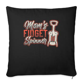 Maman Fidget Spinner mesdames, amateurs de vin. - Housse de coussin décorative 45 x 45 cm - noir - Devant