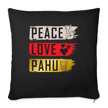 Peace Love Pahu Tambour Instrument de musique - Housse de coussin décorative 45 x 45 cm - noir - Devant