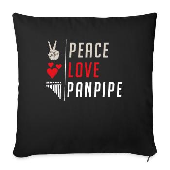 Peace Love Panpipe Flute Instrument - Sofakissenbezug 45 x 45 cm - Schwarz - Vorne