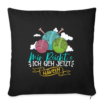 Häkeln - Sofakissenbezug 45 x 45 cm - Schwarz - Vorne