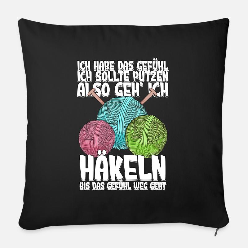Häkeln - Sofakissenbezug 45 x 45 cm - Schwarz