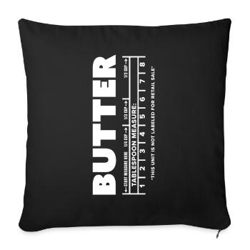 Butter Stick Funny Halloween Costume Food Gift - Sofa pillowcase 17,3'' x 17,3'' (45 x 45 cm) - black - Front