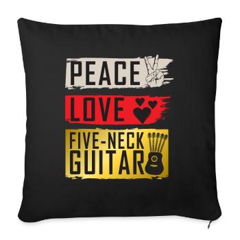 Instrument de musique de guitare à cinq manches - Housse de coussin décorative 45 x 45 cm - noir - Devant