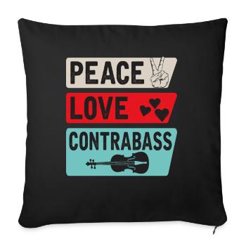 Contrebasse Contrebasse Instrument de viole - Housse de coussin décorative 45 x 45 cm - noir - Devant