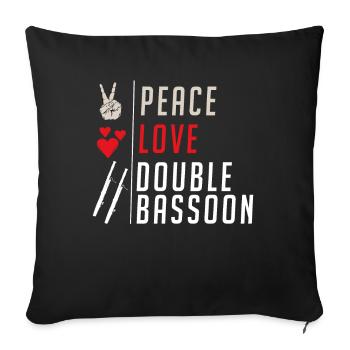 Double Bassoon Musical Instrument Player - Sofakissenbezug 45 x 45 cm - Schwarz - Vorne