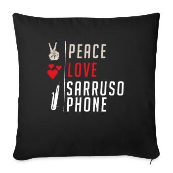 Sarrusophone Instrument de musique à vent en bois - Housse de coussin décorative 45 x 45 cm - noir - Devant