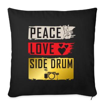 Instrument de musique à caisse claire latérale - Housse de coussin décorative 45 x 45 cm - noir - Devant