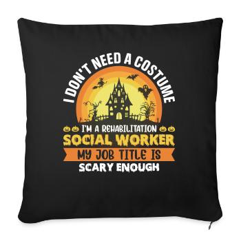 Rehabilitation Social Worker Occupation Job Rehab - Sofa pillowcase 17,3'' x 17,3'' (45 x 45 cm) - black - Front