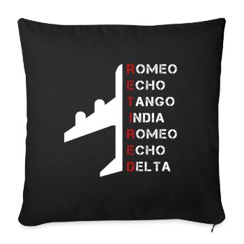 Romeo Echo Tango Inde Romeo Echo Delta - Housse de coussin décorative 45 x 45 cm - noir - Devant