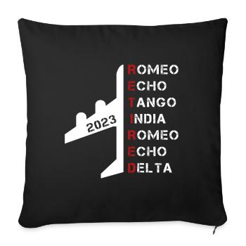 Pensionierter Pilot 2023 Phonetic Alphabet Ruhestand - Sofakissenbezug 45 x 45 cm - Schwarz - Vorne