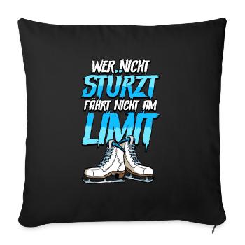 Eislaufen - Sofakissenbezug 45 x 45 cm - Schwarz - Vorne