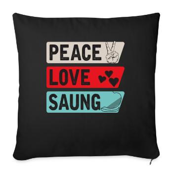 Peace Love Saung Instrument - Housse de coussin décorative 45 x 45 cm - noir - Devant