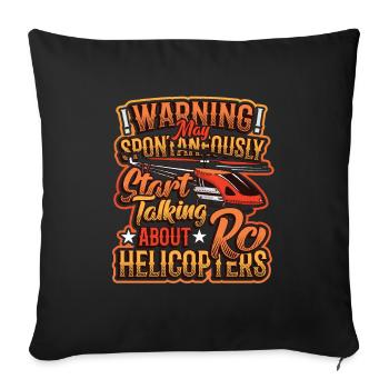 Warning can spontaneously start talking about rc - Sofa pillowcase 17,3'' x 17,3'' (45 x 45 cm) - black - Front
