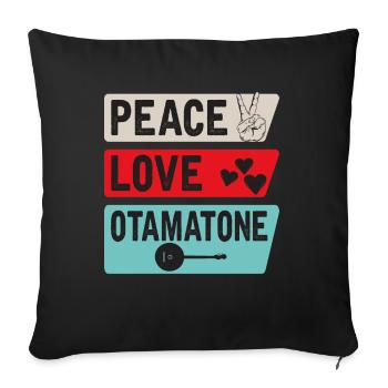 Peace Love Otamatone Instrument - Housse de coussin décorative 45 x 45 cm - noir - Devant