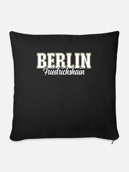Berlin Friedrichshain - Sofakissenbezug 45 x 45 cm - Schwarz