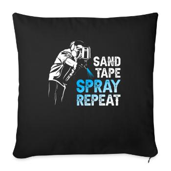 Peintre Spray Répéter - Housse de coussin décorative 45 x 45 cm - noir - Devant