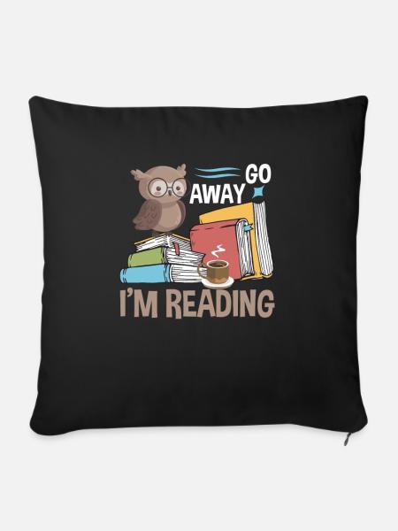 Leseratte I'm Reading - Sofakissenbezug 45 x 45 cm - Schwarz