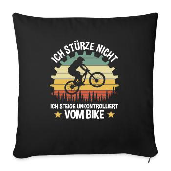 Radfahrer Stürzen Nicht - Sofakissenbezug 45 x 45 cm - Schwarz - Vorne