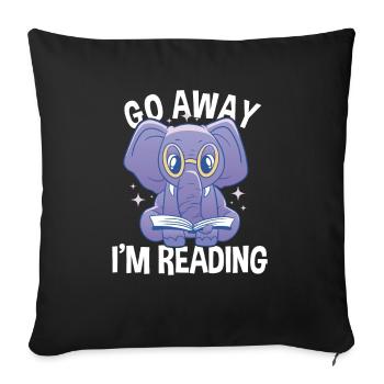 Bücherwurm I'm Reading - Sofakissenbezug 45 x 45 cm - Schwarz - Vorne