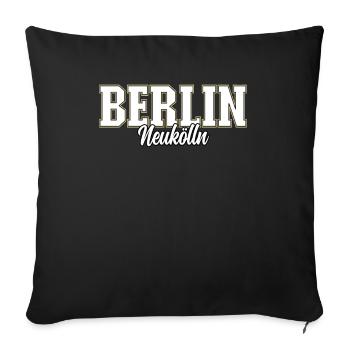 Berlin Neukölln - Housse de coussin décorative 45 x 45 cm - noir - Devant