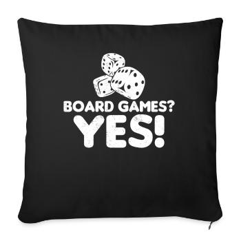 Board Game Yes Chess Player Dice Game - Sofakissenbezug 45 x 45 cm - Schwarz - Vorne