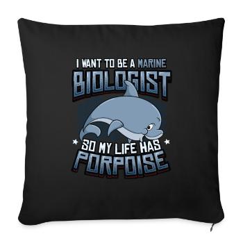 Meeresbiologe Leben Hat Schweinswal - Sofakissenbezug 45 x 45 cm - Schwarz - Vorne
