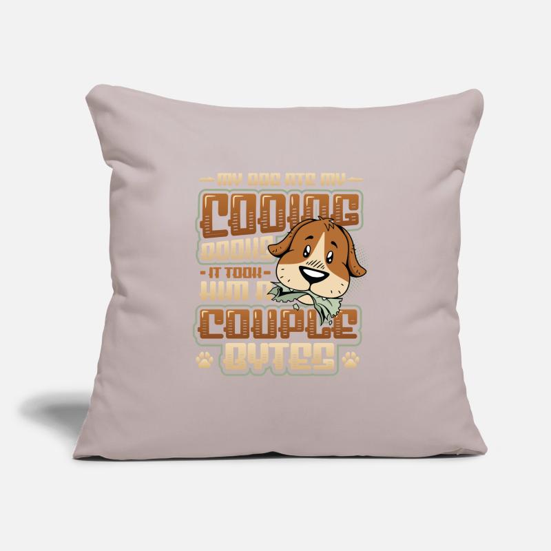Dog Bytes Code Computer Joke Programming Sofa pillowcase 17,3'' x 17,3'' (45 x 45 cm)